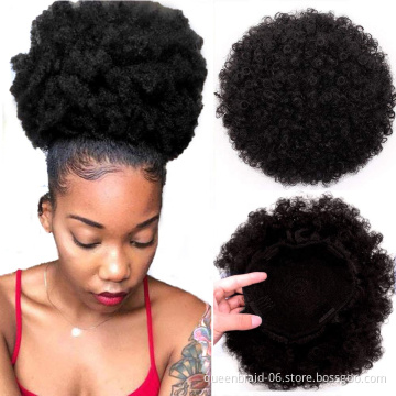 Afro Puff Drawstring Ponytail Kinky Curly Afro Clip on Updo Chignon Bun Hair Piece Extensions for African American Women